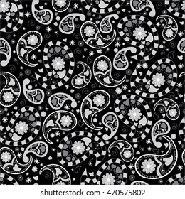 paisley bandana ornamental seamless pattern 