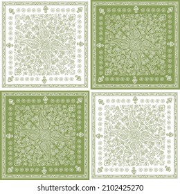 paisley bandana pattern on white background