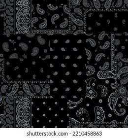 Paisley bandana print seamless pattern svg