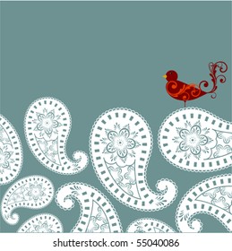 Paisley with bird