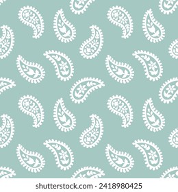 Paisley block print seamless pattern design repeat vector file