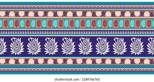 Paisley border with Aztec and tribal design