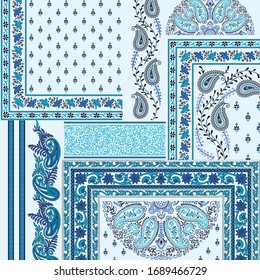 paisley border patchwork pattern on background