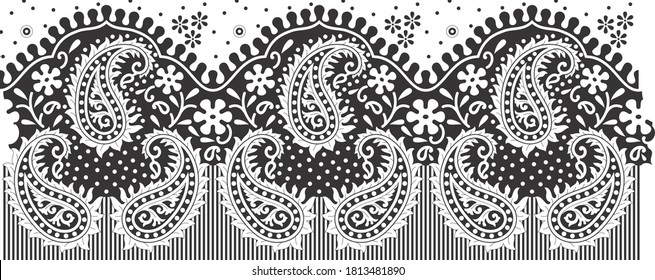 paisley border pattern for fabric print and background and texture and tile or home decor use