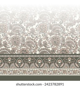 paisley border pattern on background