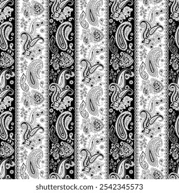 paisley border pattern on black background