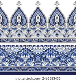 Paisley border pattern on white background