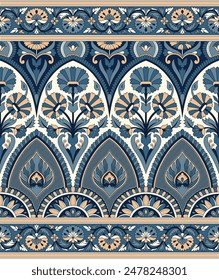 paisley border pattern on white background