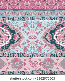 paisley border pattern with textile design