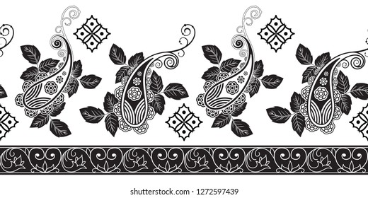 paisley border (seamless Vector)