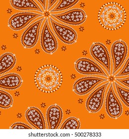 Paisley. Circular seamless pattern.