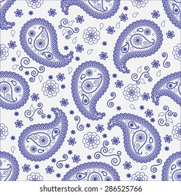 Paisley colorful elegance seamless pattern of beautiful cucumbers Turkish, Indian, Persian