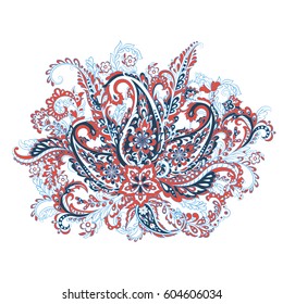 Paisley colorful ornament. Isolated Vector illustration