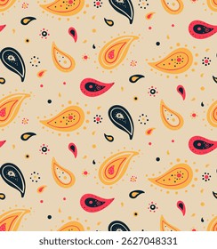 Curva de Paisley na amostra de arte. Cartão ornamental de scrapbook delicado. Amostra tribal gráfica e ocidental. Orientar a arte um papel chique.