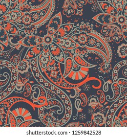 Paisley Damast Hintergrund. Vektorvintage-Muster
