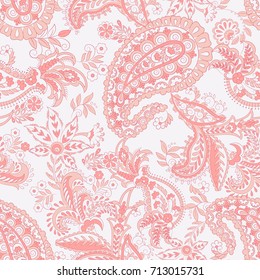 Paisley damask background. Vector vintage pattern
