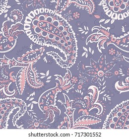 Paisley damask background. Vector vintage pattern
