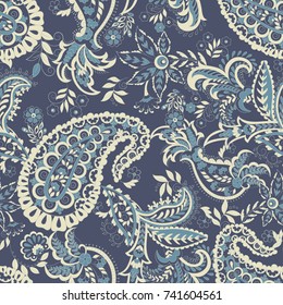Paisley damask background. Vector vintage pattern