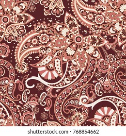 Paisley damask background. Vector vintage pattern