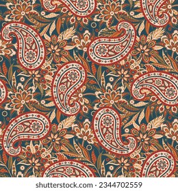 Paisley Damask ornament. Floral Seamless Vector pattern