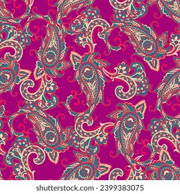 Paisley Damask ornament. Floral Seamless Vector pattern