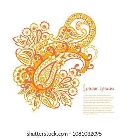 Paisley Damask ornament. Isolated Vector illustration