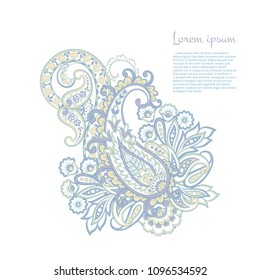 Paisley Damask ornament. Isolated Vector illustration