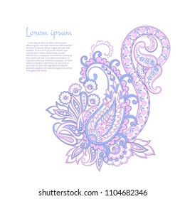 Paisley Damask ornament. Isolated Vector illustration