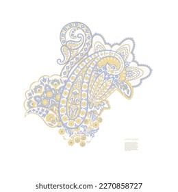 Paisley Damask ornament. Isolated Vector illustration
