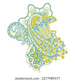 Paisley Damask Ornament. Einzelne Vektorgrafik