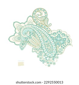 Ornamento de Paisley Damask. Ilustración de vectores aislados