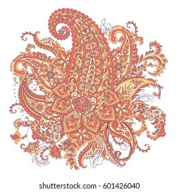 Paisley Damask ornament. Isolated Vector illustration