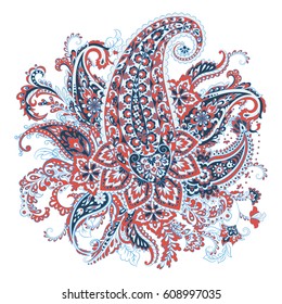 Paisley Damask ornament. Isolated Vector illustration