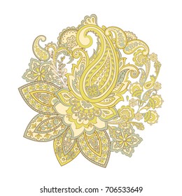 Paisley Damask ornament. Isolated Vector illustration