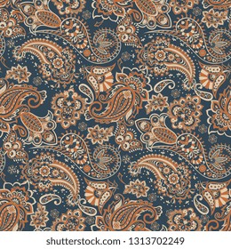 Paisley Damask ornament. Seamless Vector pattern