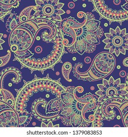Paisley Damask ornament. Seamless Vector pattern
