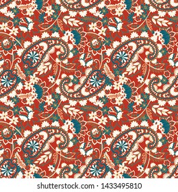 Paisley Damask ornament. Seamless Vector pattern