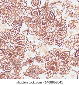 Paisley Damask ornament. Seamless Vector pattern