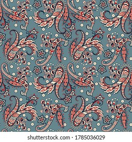 Paisley Damask ornament. Seamless Vector pattern