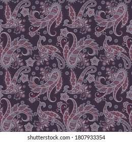 Ornamento de Paisley Damask. Patrón de vectores sin soldadura
