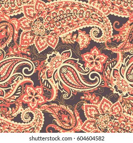 Paisley Damask ornament. Seamless Vector pattern