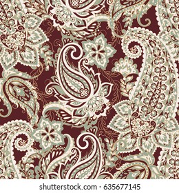 Paisley Damask ornament. Seamless Vector pattern