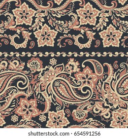 Paisley Damask ornament. Seamless vector pattern