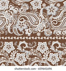 Paisley Damask ornament. Seamless vector pattern