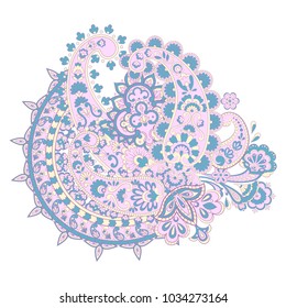 Paisley Damask pattern with floral elements.