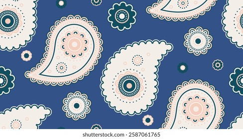 Paisley decorating to style romantic. Geometric simple in surface sparse. Curled cover of exotic seamless pattern. Classical royalty at fashionable symmetry.