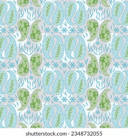 Diseño paisley con patrón de repetición de vector de verificación