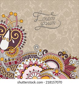 paisley design on decorative floral background for invitation, packing paper, book cover,  web page decoration and other, vector illustration