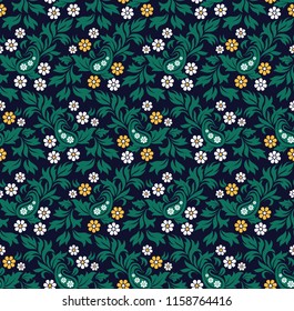 paisley design pattern on blue background