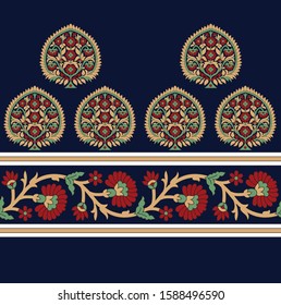 Paisley design pattern on border pattern